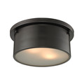 Elk Lighting Simpson 2-Lght Flush Mount in Oil Rubbed Brnz w/Frosted Wht Diffuser 11810/2